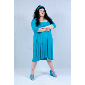 Dorian cosplaying as Deanna Troi from Star trek TNG.